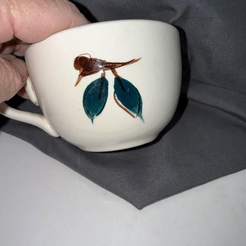 Vintage Stangl Pottery Fruit Pattern  Coffee Cups Set Of 3 Pre Owned